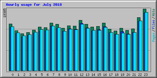 Hourly usage for July 2018