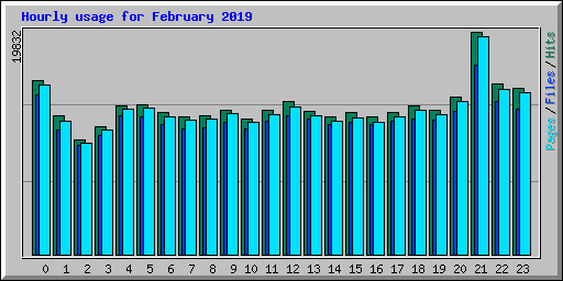 Hourly usage for February 2019